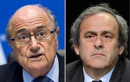  FIFA president Sepp Blatter (L) and UEFA President Michel Platini.
